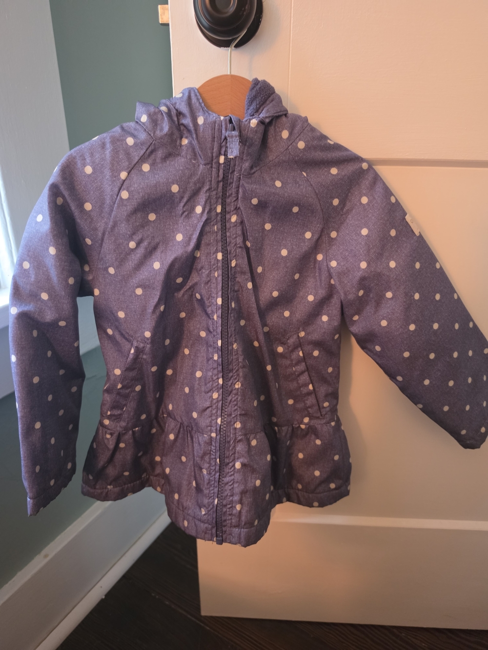 OshKosh B'gosh Purple Polka Dot Hooded Raincoat 4T
